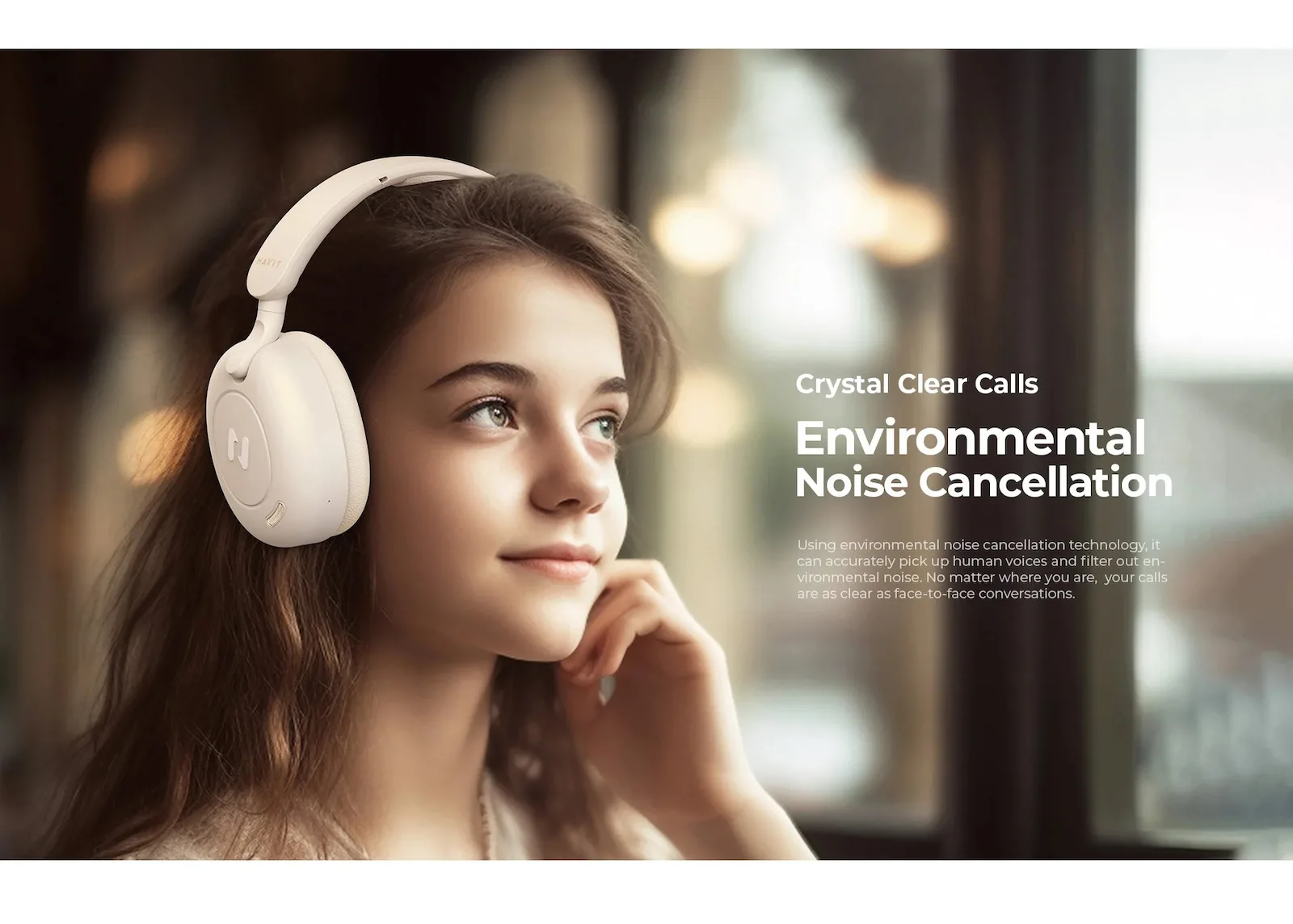 20231228132115_e6c8ec7e Havit H655BT Ασύρματα / Ενσύρματα On Ear Ακουστικά με 76 ώρες Λειτουργίας Μπεζ - Image 1