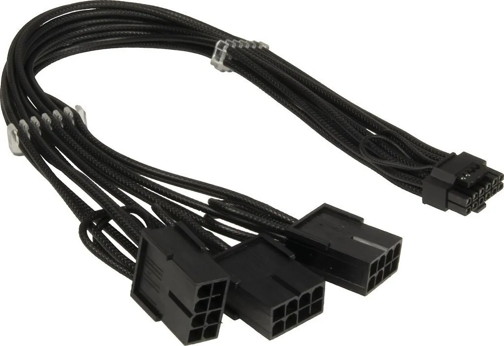 Inter-Tech 12 4pin 3x8pin 88885615 12+4 pin - 8-Pin PCIe Cable 0.34m Μαύρο 88885615 - Image 1