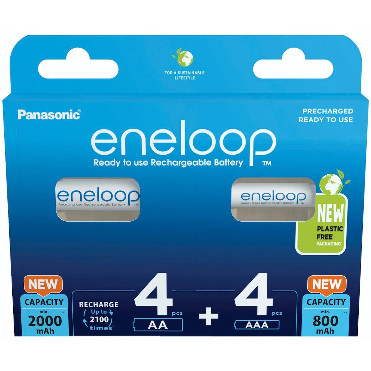 Panasonic Eneloop Combipack AA + AAA Επαναφορτιζόμενες Μπαταρίες Ni-MH 1.2V 8τμχ - Image 1