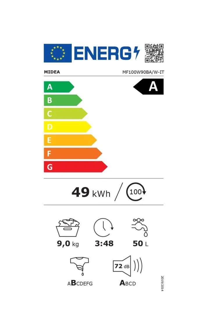 20240109105120_fd4c0b6c Midea Πλυντήριο Ρούχων 9kg 1400 Στροφών MF100W90BA/W-IT - Image 1