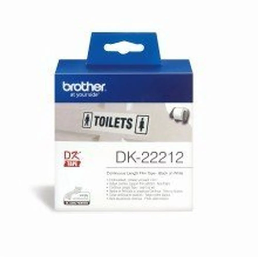 Brother P-touch Ταινία Ετικετογράφου 15.2m x 62mm σε Μαύρο Χρώμα DK-22212 - Image 1