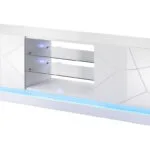 Qiu 200 με Φωτισμό LED Λευκό Γυαλιστερό Μ160xΠ42xΥ57cm