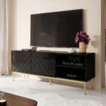 Έπιπλο Τηλεόρασης Μεταλλικό Black/Gloss Black Μ150xΠ42xΥ60cm ABETORTV15+ST