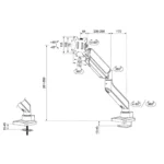 Neomounts Βάση Γραφείου Οθόνης έως 49" με Βραχίονα (DS70PLUS-450WH1)