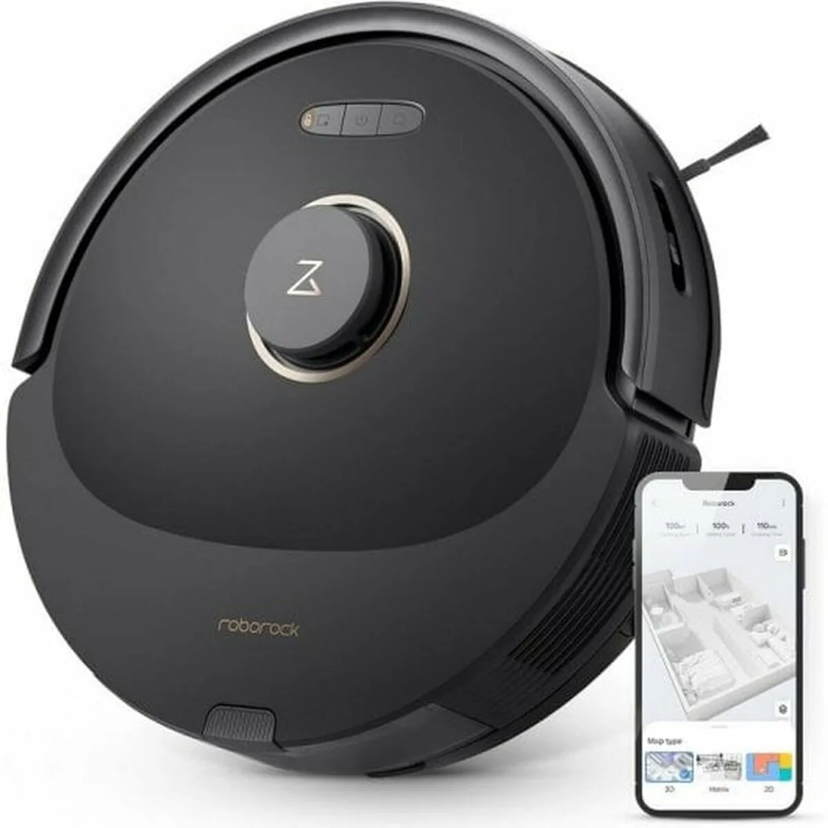 Roborock Q8 Max Σκούπα Ρομπότ για Σκούπισμα & Σφουγγάρισμα με Χαρτογράφηση και Wi-Fi Μαύρη - Image 1