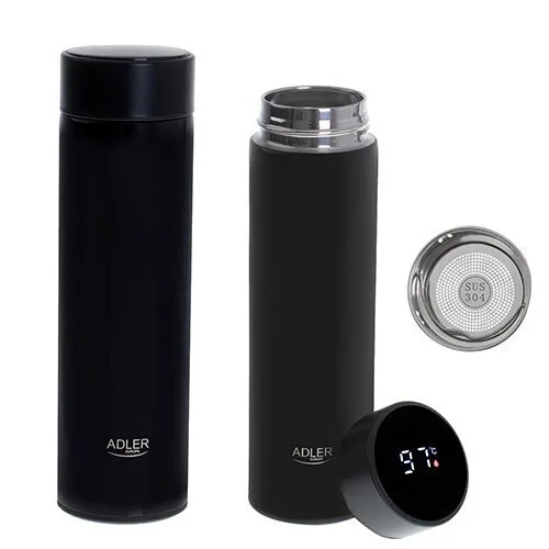 20240122091043_c5390ab4 Adler Μπουκάλι Θερμός Ανοξείδωτο 470ml Μαύρο με Επιστόμιο 353643 - Image 1