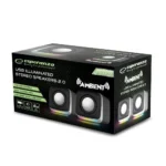 Esperanza EGS108 Ηχεία Υπολογιστή 2.0 με RGB Φωτισμό και Ισχύ 6W σε Μαύρο Χρώμα