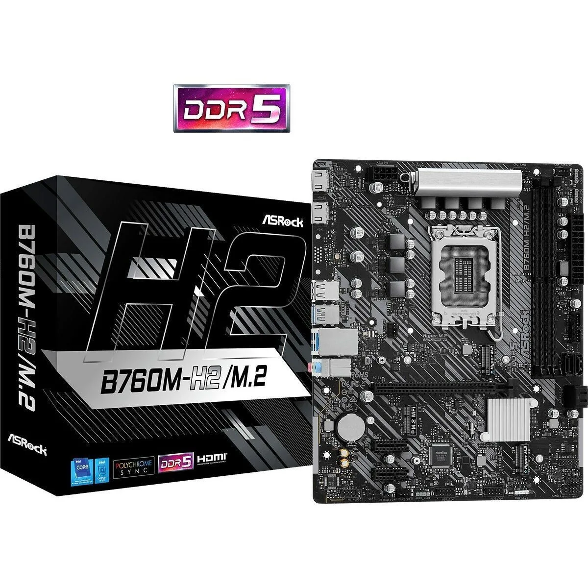 ASRock B760M-H2/M.2 Motherboard Micro ATX με Intel 1700 Socket - Image 1