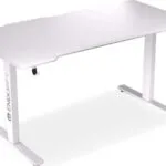 Ηλεκτρικό Γραφείο Gaming Ξύλινο White με Μεταλλικά Πόδια, Ρυθμιζόμενο Ύψος & LED 150x78x72εκ. EY8E002