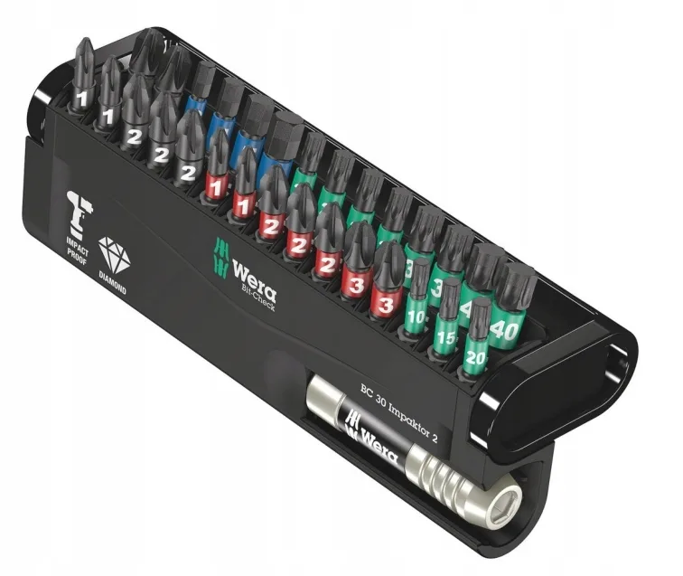 Wera Σετ 30 Μύτες Κατσαβιδιού Bit-check Impaktor2 Bit 05057697001 - Image 1