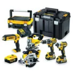 Dewalt DCK551P3T Σετ Δισκοπρίονο, Δραπανοκατσάβιδο, Παλμικό Κατσαβίδι, Σέγα & Φακός 18V με 3 Μπαταρίες 5Ah και Θήκη