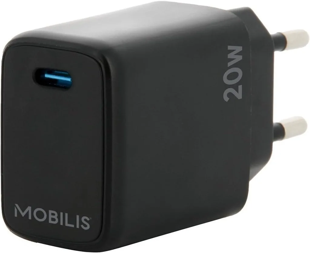 Mobilis Φορτιστής Χωρίς Καλώδιο με Θύρα USB-C 20W Μαύρος (001361) - Image 1