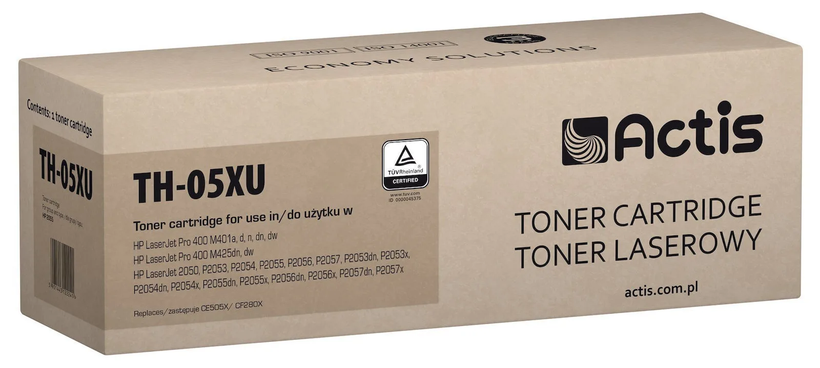 20240202132631_actis_symvato_toner_gia_laser_ektypoti_hp_05x_ce505x_cf280x_mayro_th_05xu Actis Συμβατό Toner για Laser Εκτυπωτή HP 05X CE505X, CF280X 7200 Σελίδων Μαύρο (TH-05XU) - Image 1