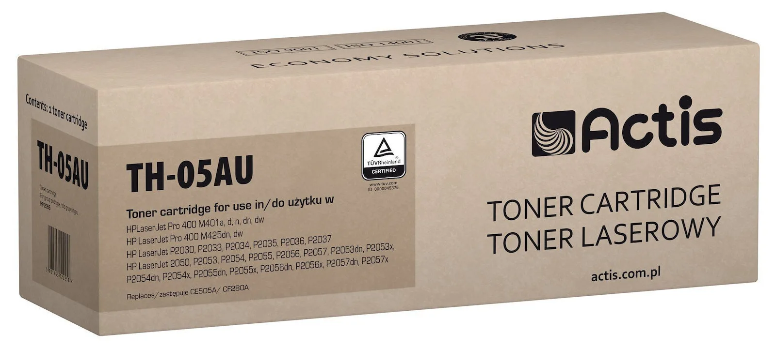 20240202132640_actis_symvato_toner_gia_laser_ektypoti_hp_ce505a_cf280a_mayro Actis Συμβατό Toner για Laser Εκτυπωτή HP CE505A CF280A 2800 Σελίδων Μαύρο - Image 1