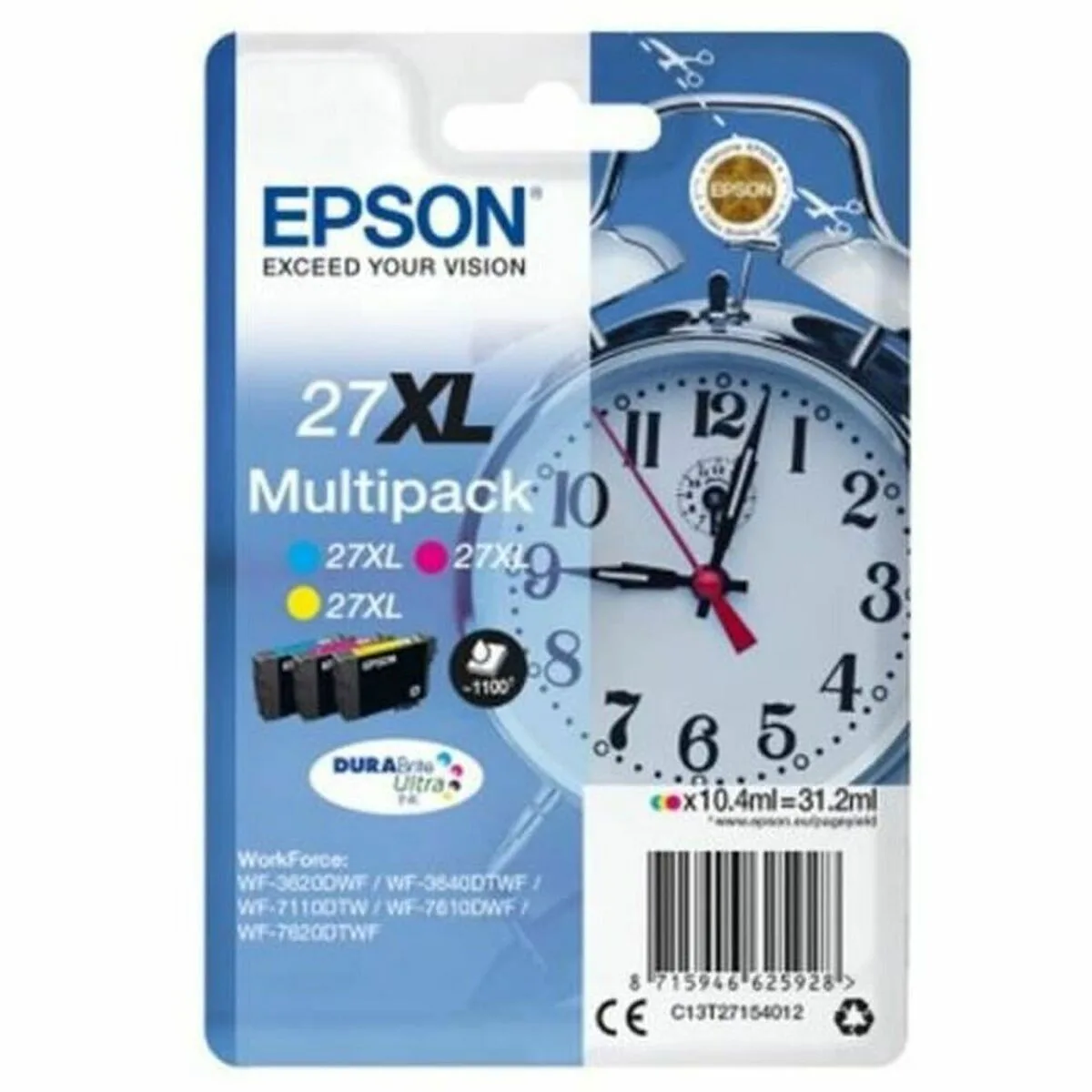 Epson 27xl Γνήσιο Μελάνι Εκτυπωτή InkJet Κυανό / Ματζέντα / Κίτρινο (C13T27154022) - Image 1