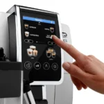 De'Longhi Dinamica Plus Αυτόματη Μηχανή Espresso 1450W Πίεσης 15bar για Cappuccino με Μύλο Άλεσης Ασημί