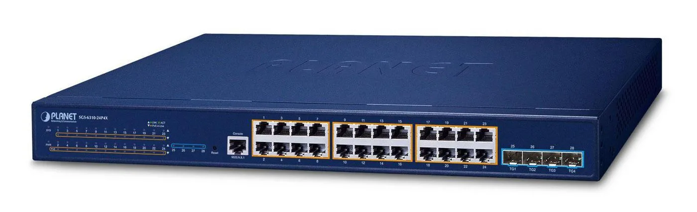 Planet SGS-6310-24P4X Managed L3 PoE+ Switch με 24 Θύρες Gigabit (1Gbps) Ethernet και 4 SFP Θύρες - Image 1