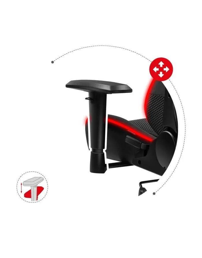 20240221132304_ea1085d0 Huzaro Force 6.2 Mesh Υφασμάτινη Καρέκλα Gaming με Ρυθμιζόμενα Μπράτσα και RGB Φωτισμό Μαύρη - Image 1