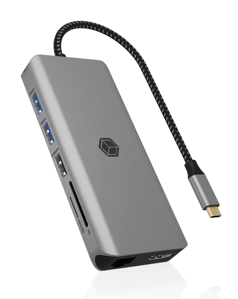 Icy Box IB-DK4061-CPD USB-C Docking Station με HDMI 4K PD Ethernet Γκρι - Image 1