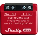 Shelly 1PM Mini Gen3 Smart Switch 1 Καναλιού Wi-Fi & Bluetooth 8A S3SW-001P8EU