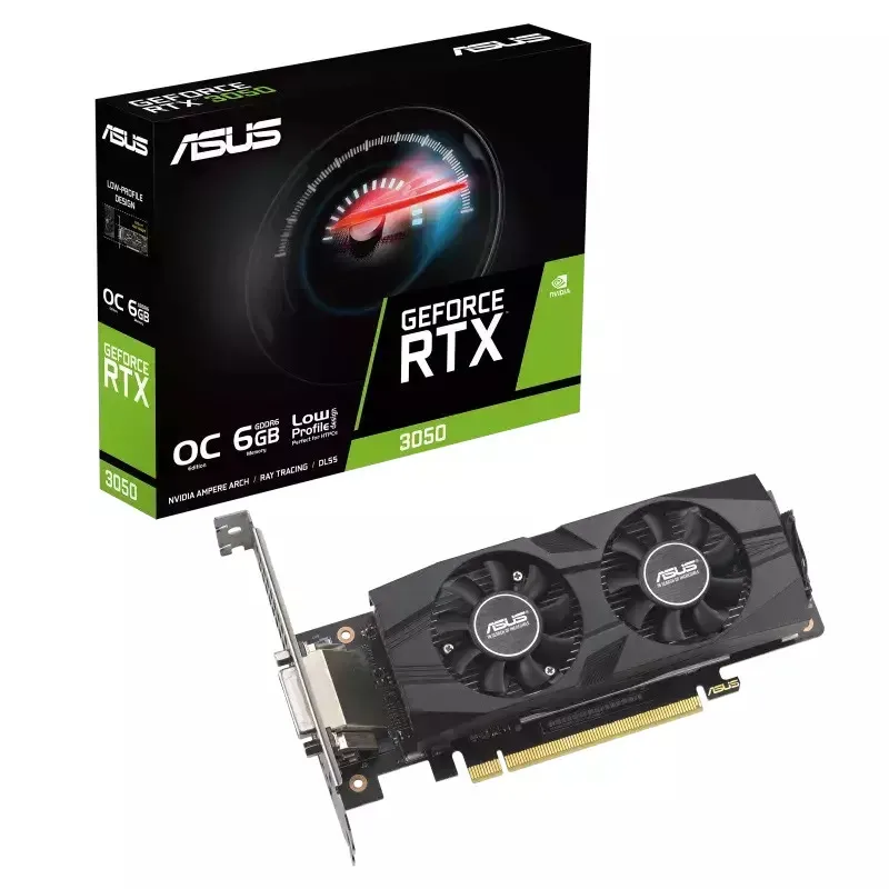 Asus GeForce RTX 3050 6GB GDDR6 LP BRK OC Edition Κάρτα Γραφικών 90YV0KQ0-M0NA00 - Image 1