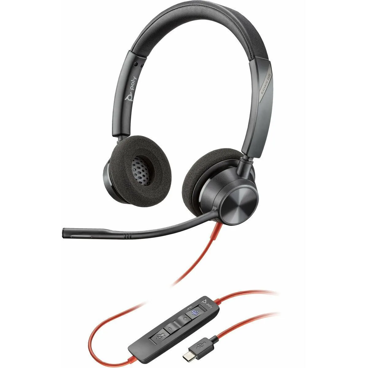 Poly Blackwire 3320 On Ear Multimedia Ακουστικά με μικρόφωνο και σύνδεση USB-C - Image 1