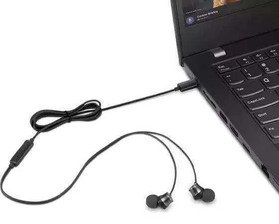 Lenovo 4XD1J77351 In-ear Handsfree Ακουστικά με Βύσμα USB-C Μαύρο - Image 1