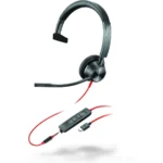 Poly Blackwire 3315 On Ear Multimedia Ακουστικά με μικρόφωνο και σύνδεση 3.5mm Jack / USB-C