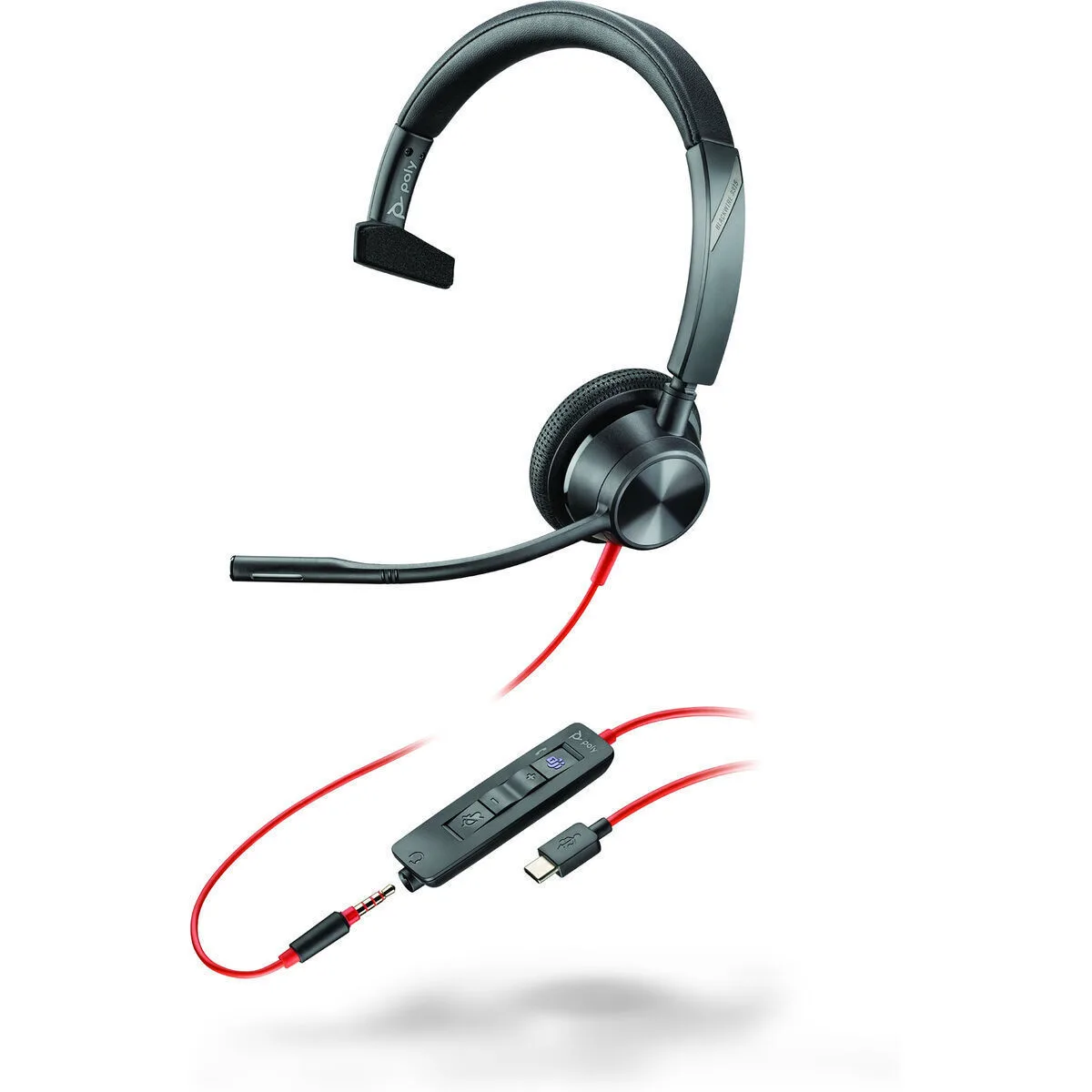Poly Blackwire 3315 On Ear Multimedia Ακουστικά με μικρόφωνο και σύνδεση 3.5mm Jack / USB-C - Image 1