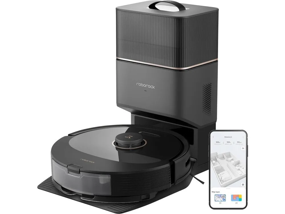 Roborock Q8 Max+ Σκούπα Ρομπότ για Σκούπισμα & Σφουγγάρισμα με Χαρτογράφηση και Wi-Fi Μαύρη - Image 1