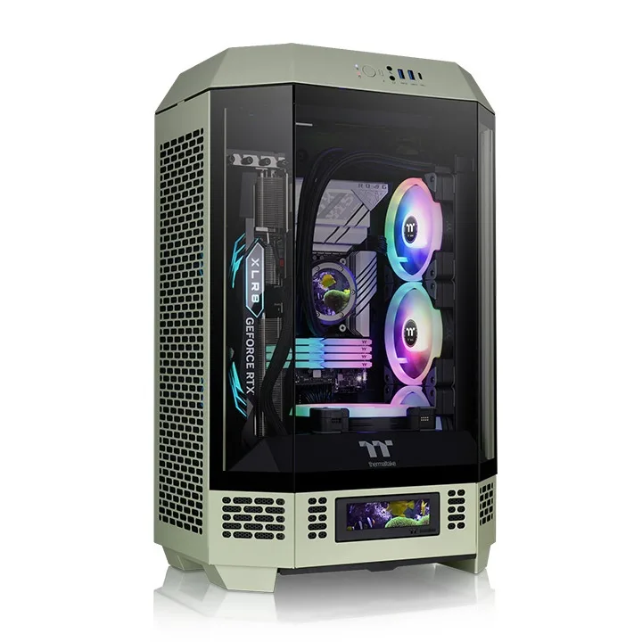 Thermaltake The Tower 300 Gaming Micro Tower Κουτί Υπολογιστή με Πλαϊνό Παράθυρο και RGB Φωτισμό Matcha Green - Image 1