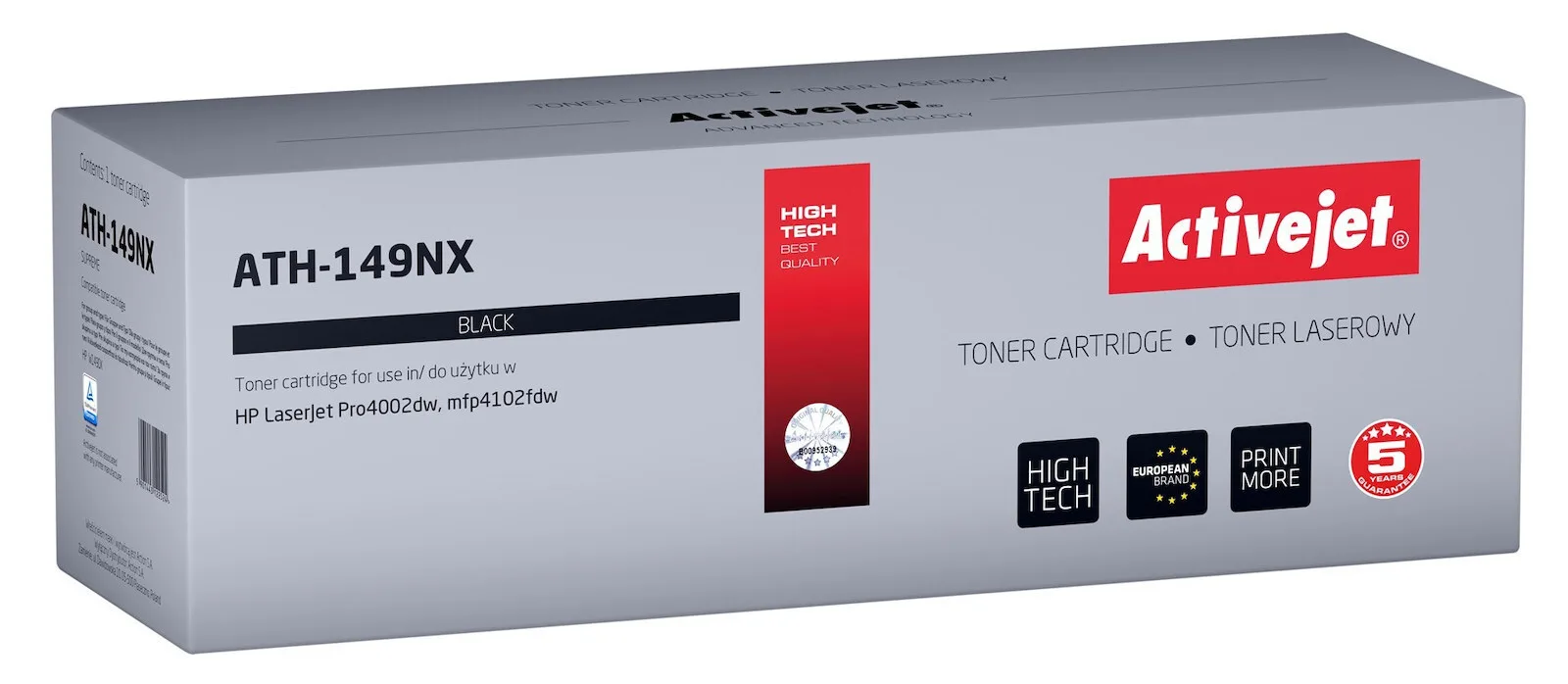 Active Jet Συμβατό Toner για Laser Εκτυπωτή HP 149X W1490X 9500 Σελίδων Μαύρο με Chip ATH-149NX - Image 1