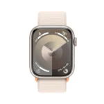 Apple Watch Series 9 Aluminium 45mm Αδιάβροχο με Παλμογράφο (Starlight με Starlight Sport Loop)
