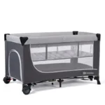 Kinderkraft Leody Παρκοκρέβατο 2 Επιπέδων με Στρώμα Γκρι 126x65cm