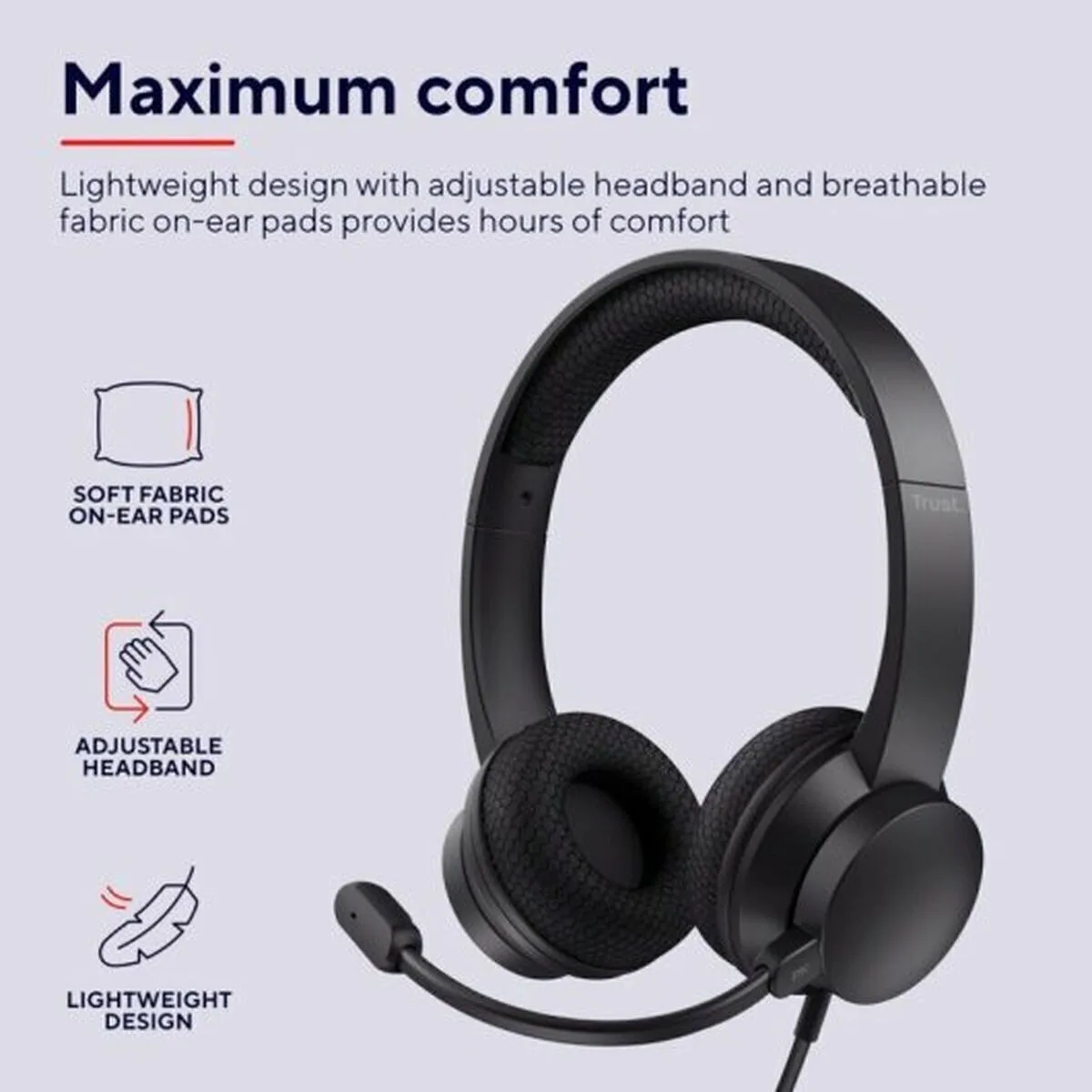 Trust Ayda On Ear Multimedia Ακουστικά με μικρόφωνο και σύνδεση USB-A - Image 1