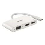 D-Link Μετατροπέας USB-C male σε DisplayPort / HDMI / VGA female Λευκό 1τμχ