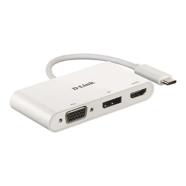 D-Link Μετατροπέας USB-C male σε DisplayPort / HDMI / VGA female Λευκό 1τμχ - Image 1