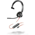 Poly Blackwire 3310 On Ear Multimedia Ακουστικά με μικρόφωνο και σύνδεση USB-A / USB-C