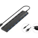 Conceptronic USB 3.0 Hub 7 Θυρών με σύνδεση USB-A και Εξωτερική Παροχή Ρεύματος (HUBBIES19BP)