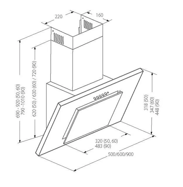 20240404154838_60f18813 Akpo WK-4 Nero Line Eco 60 Απορροφητήρας Καμινάδα 60cm Λευκός - Image 1