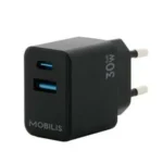 Mobilis Φορτιστής Χωρίς Καλώδιο με Θύρα USB-A και Θύρα USB-C 30W Μαύρος