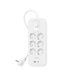 Belkin Πολύπριζο Aσφαλείας 6 Θέσεων με 1 USB-A, 1 USB-C, Διακόπτη και Καλώδιο 2m SRB002VF2M