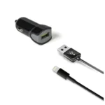 Celly Φορτιστής Αυτοκινήτου Turbo Car Charger 2.4A Lightning 12W 2.4A με μία Θύρα: 1xUSB μαζί με Καλώδιο Lightning Μαύρος CCUSBLIGHT