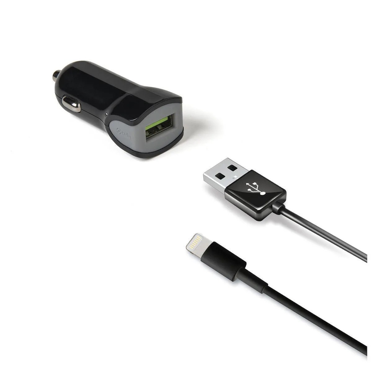 20240409153625_8cf62464 Celly Φορτιστής Αυτοκινήτου Turbo Car Charger 2.4A Lightning 12W 2.4A με μία Θύρα: 1xUSB μαζί με Καλώδιο Lightning Μαύρος CCUSBLIGHT - Image 1