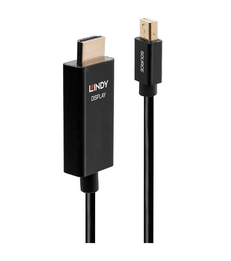20240410145136_f4280e31 Lindy Cable DisplayPort male - mini DisplayPort male 1m Μαύρο () - Image 1