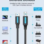 Vention Male USB 2.0 Cable USB-C male - USB-B Μαύρο 2m