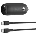 Belkin Φορτιστής Αυτοκινήτου 30W Γρήγορης Φόρτισης με μία Θύρα: 1xType-C μαζί με Καλώδιο Type-C Καφέ Χρώμα CCA004BT1MBK-B6