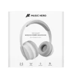 SBS Music Hero Skidup Ασύρματα Bluetooth On Ear Ακουστικά με 20 ώρες Λειτουργίας Λευκά