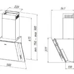 Akpo Wk-4 Mirt Eco Απορροφητήρας Καμινάδα 60cm Μαύρος