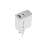 Natec Φορτιστής Χωρίς Καλώδιο GaN με Θύρα USB-A και Θύρα USB-C 65W Λευκός (NUC-2144)
